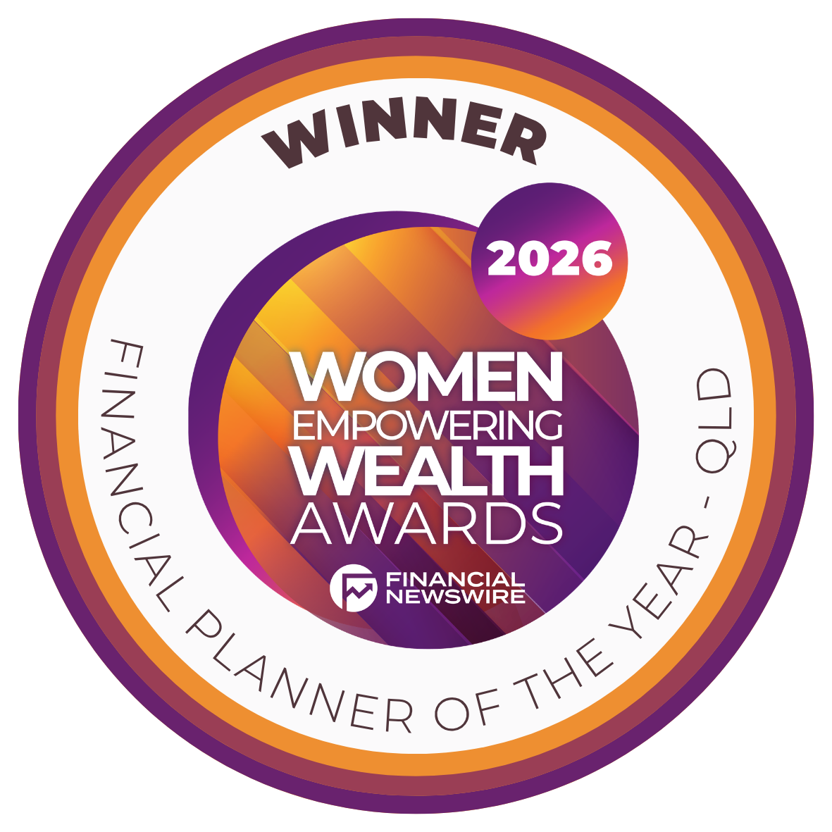 Women in Wealth Awards 2026 Financial Planner of the Year QLD badge
